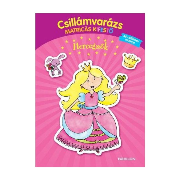 Csillámvarázs matricás kifestő - Hercegnők