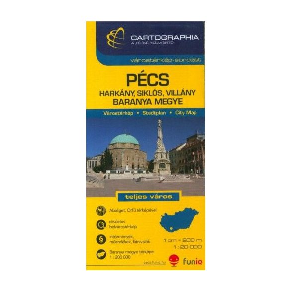 Pécs, Harkány, Siklós, Villány Várostérkép 1:20 000
