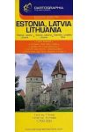 Észtország Lettország, Litvánia autóstérkép 1:700 000