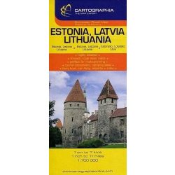 Észtország Lettország, Litvánia autóstérkép 1:700 000