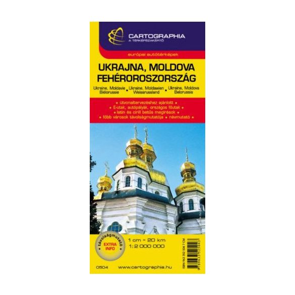 Ukrajna - Moldova - Fehéroroszország autóstérkép 1:2 000 000