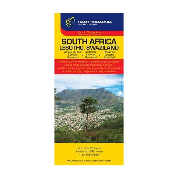 Dél Afrika, Lesotho, Szváziföld útitérkép 1:2 100 000