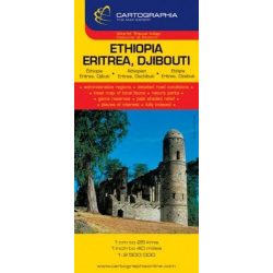 Etiópia, Eritrea, Dzsibuti útitérkép 1:2 500 000