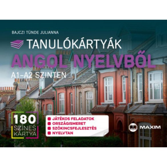 Tanulókártyák angol nyelvből A1-A2 szinten kezdőknek - 180 db színes kártya + megoldófüzet és játéktábla