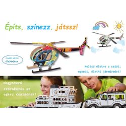   Helikopter - Kifestő karton makett építő - és kreatív szett