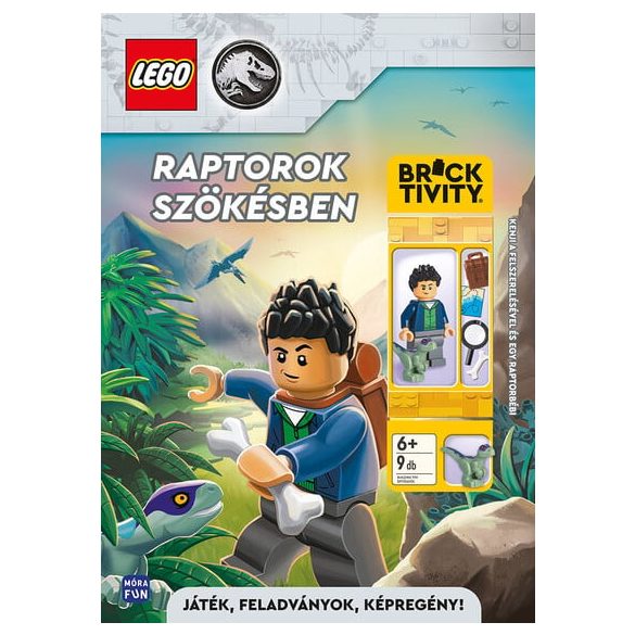 Lego Jurassic World: Raptorok szökésben - Kenji a felszerelésével és egy raptorbébi