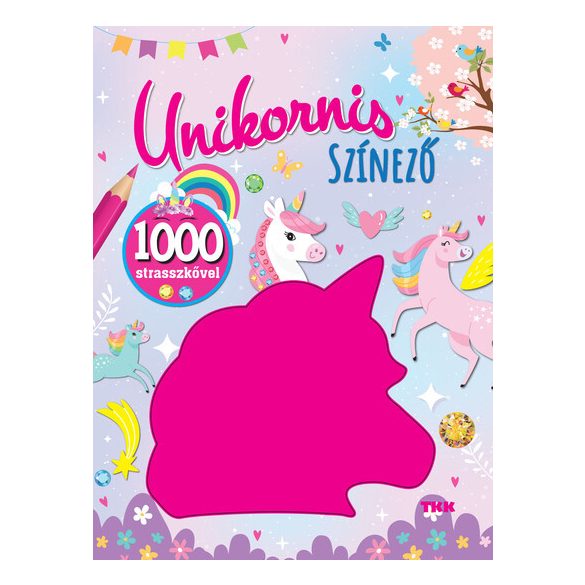 Unikornis színező - 1000 strasszkő